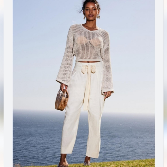 cult gaia Pants - ❌️SOLD❌️CULT GAIA Judith High Rise Loose Fit Pants with Tie-Up SIZE S